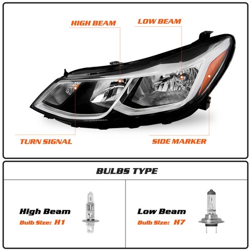 Headlight For 2016-2019 Chevrolet Cruze Halogen LH Driver Left Side Headlamp - 第 2/6 張圖片