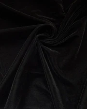 Velvet Black Plush Triple Fabric Drapery clothing soft solid 45" wide per yard