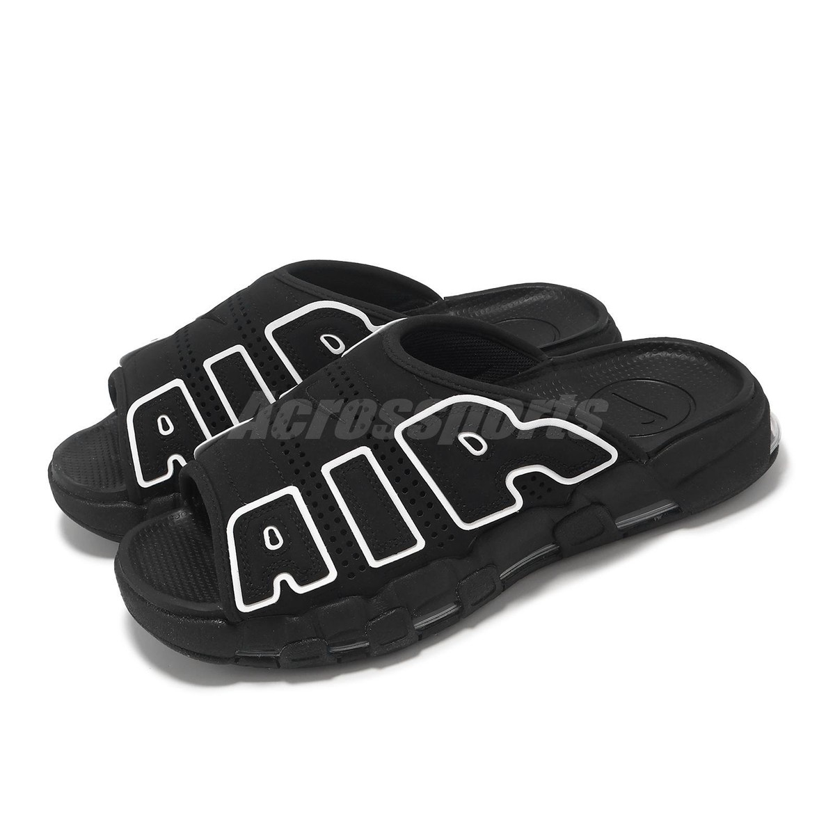 Nike Air More Uptempo Slide Black White Men Slip On Casaul Sandal 