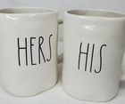 Rae Dunn Hers His Mug Set Artisan Collection White Black Engagement Wedding Gift