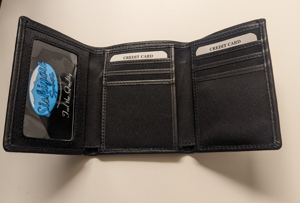 New York Rangers Trifold Wallet Printed Logo Leather Siskiyou NHL