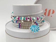 Bomb Party Summer Stacks 2023 Oh Shell Yeah Set of 3 Stack Bracelets RBP6062