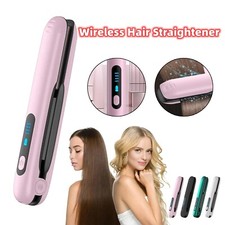 Hair Straightener Wireless Flat Iron Mini 2 IN 1 Roller USB 5000mAh Max 200 Deg