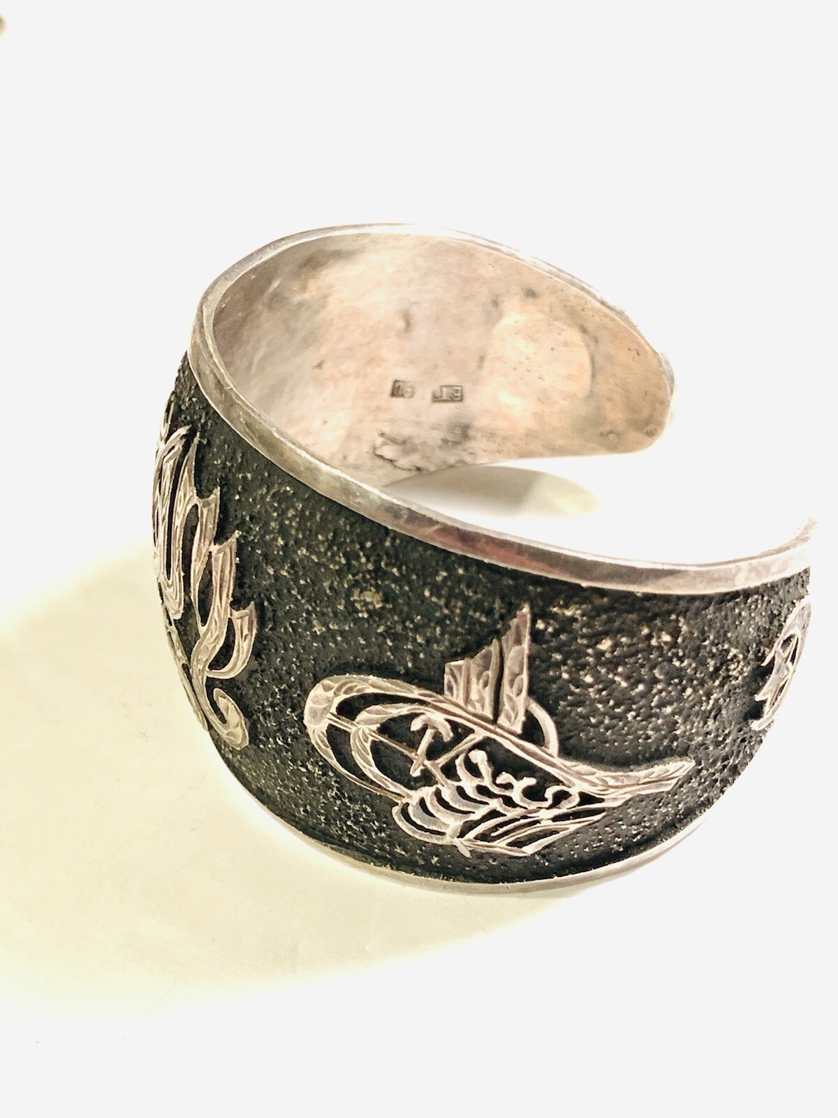 Vintage 900 Silver Middle Eastern Allah Script Cr… - image 3