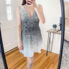 DRESS THE POPULATION 'Carrie' Sequin Fit & Flare Minidress DRESS SMALL