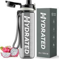 Sport Trinkflasche 1L Bpa-Frei Tritan Wasserflasche Zeitmarkierung Fitness