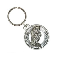 Airedale Terrier Dog Keychain, D002KC, 1.5 In, Metal, Gift, Made in USA,