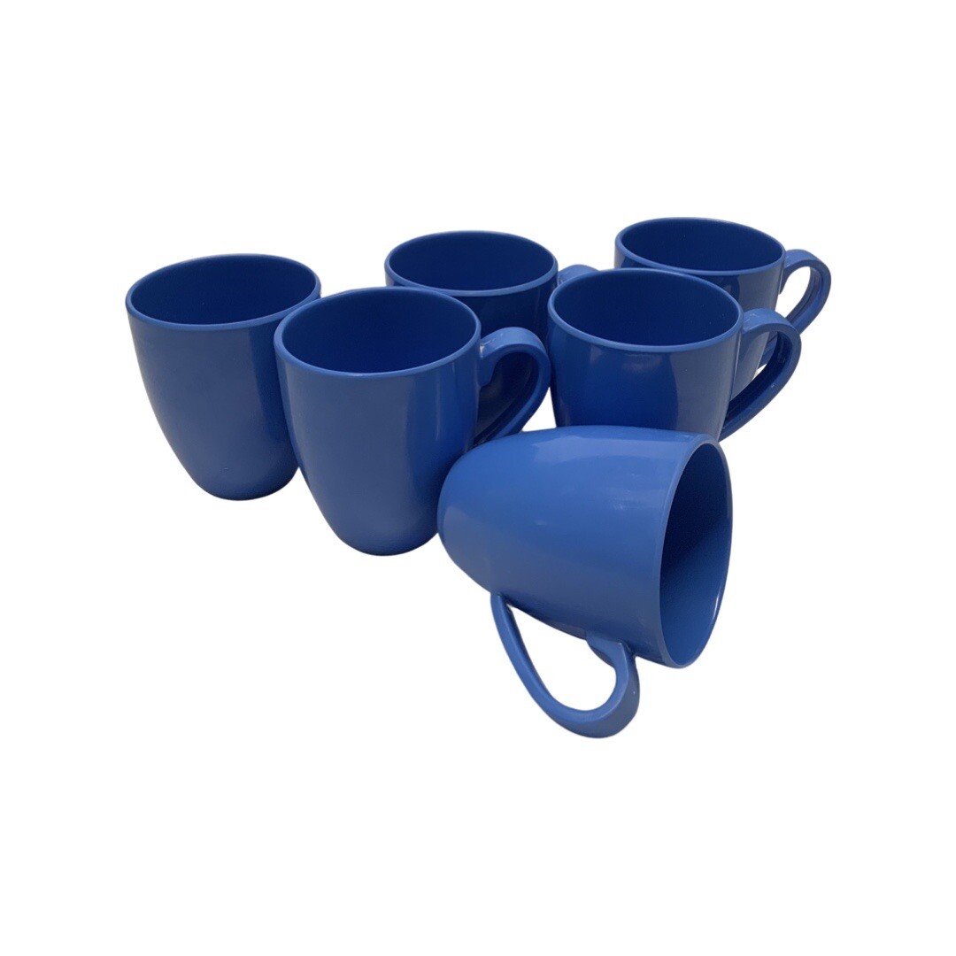 Set Of 6 Melamine Coffee Mugs / Dementia Adaptation Tea Or Coffee Cups