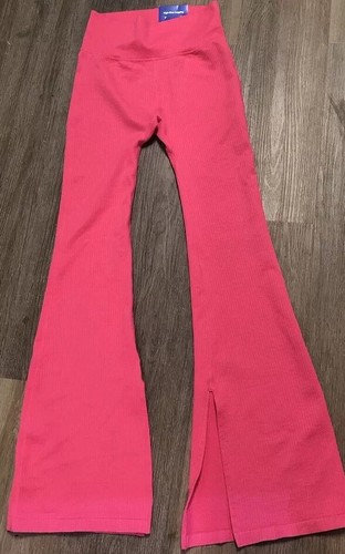 Leggings JoyLab Rosa Para Mujer Texturizados Acampanados Pequeños S Tiro Alto Extra Largos Nuevos con Etiquetas - Imagen 1 de 18