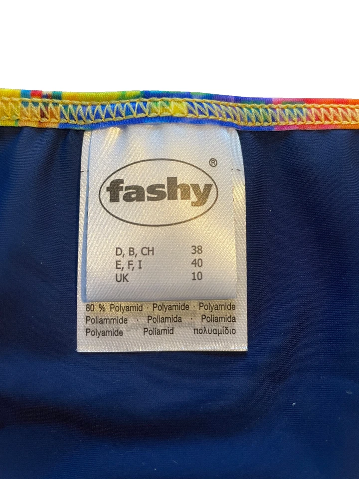 Bikini Badeanzug Schwimmanzug Fashy blue blau dunkelblau marine bunt Größe 38 - Bild 2 von 4