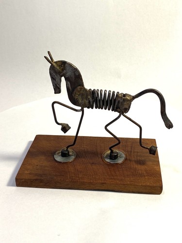 Folk Art Steam Punk Metal Horse Sculpture Figure - Picture 4 of 4