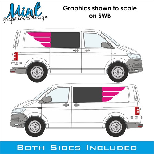SWB VW Transporter Camper Window Extensions Decals Stickers Van Graphics 389 - Picture 3 of 5