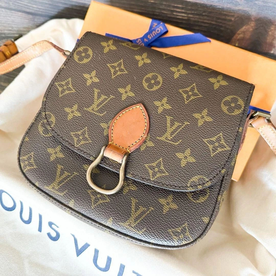 LOUIS VUITTON Authentic Women's Sun Crew Monogram Shoulder Bag Brown Leather