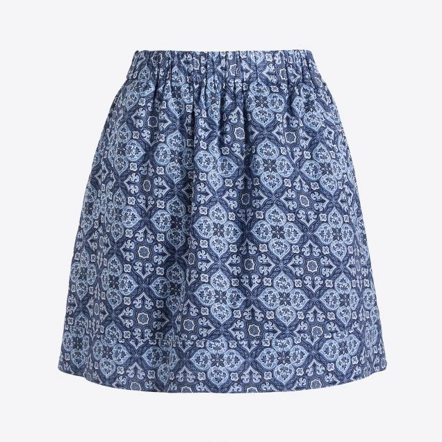 J. Crew Factory Womens Size XXS 100% Cotton Printed Blue Bandana Skirt item37577