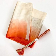 7643 Japanese Kimono Accessory Vintage Obiage and Obijime 2-piece Set Silk