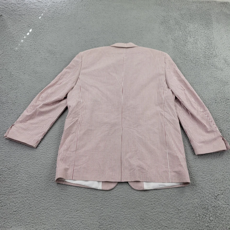Blazer John Blair Seersucker Para Hombres 44R Rojo Rayas Traje Chaqueta Abrigo Deportivo Foto 2 de 4