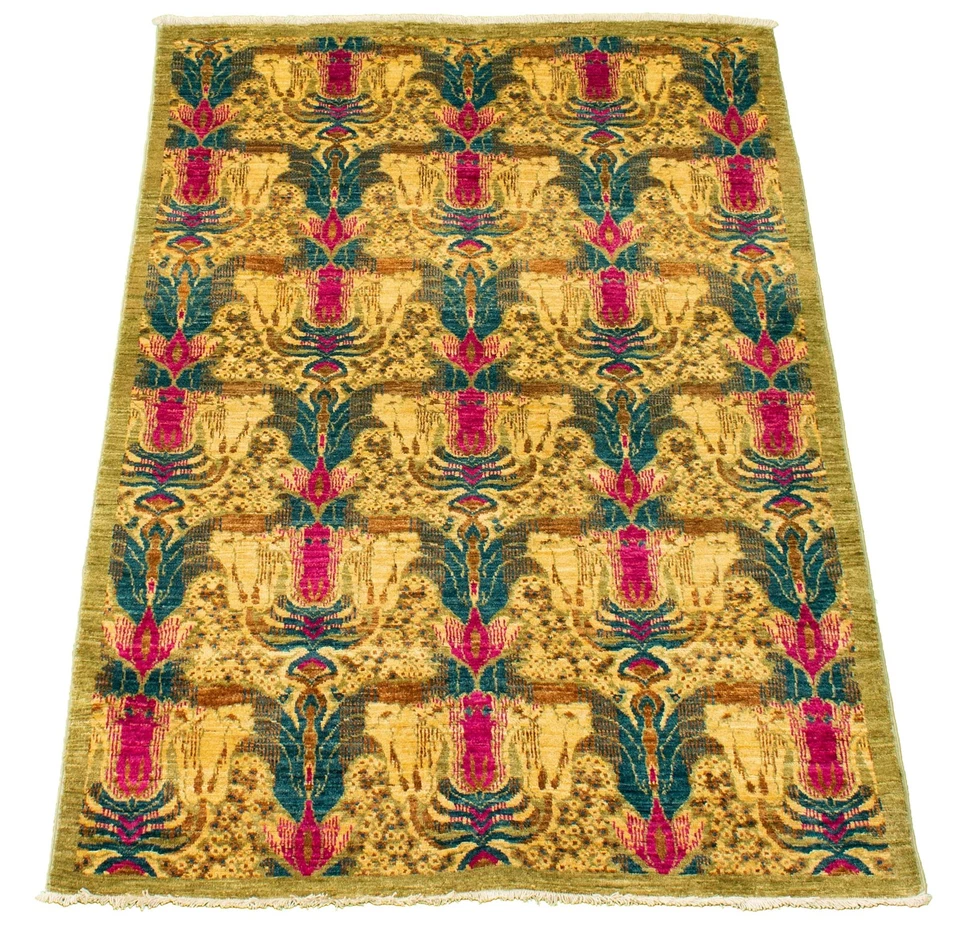 4'1" x 5'8" Hand Knotted Area Rug Traditional Oriental Wool Carpet - Image 3 of 4