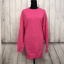 Le Lis Collection Women's Medium Pink Long Sleeve Tight Knit Sweater Dress