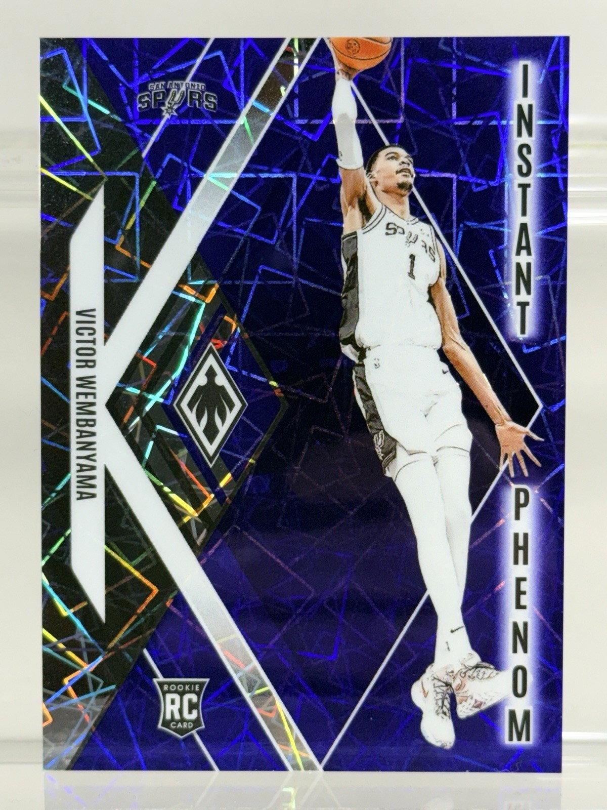 2023-24 Panini Phoenix VICTOR WEMBANYAMA #13 Instant Phenom Blue Lazer /275 RC
