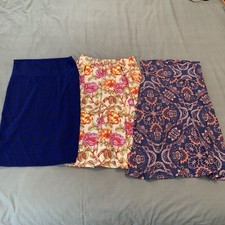 Lularoe Skirt Womens Small Floral Geometric Aztec Stretch Casual Lot of 3 Skirts