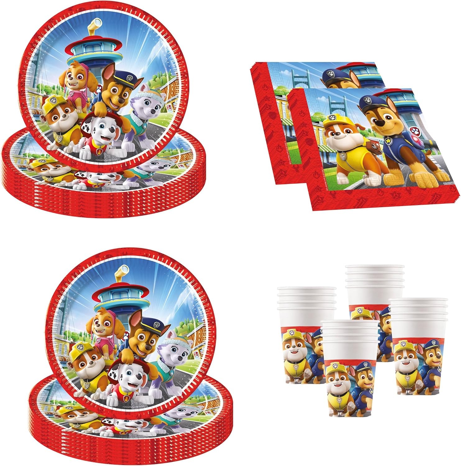 Paw Patrol Party Tableware Set 52 Pieces Disposable Kids Birthday Plates Cups