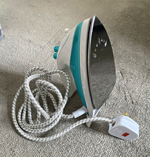 Steamworks ES143C Portable Travel Iron 1000W White/Turquoise Corded