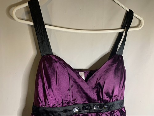 Blusa Top Mujer Sin Límites Talla XL 15-17 - Púrpura y Negra Sin Mangas Brillante - Imagen 3 de 6