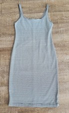 Zara Trafaluc Women's Black &White Striped Dress Large Sleeveless Lightweight