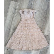 Tiered Tulle Satin Dress Blush Nude Coquette Balletcore Romantic Whimsical Fairy