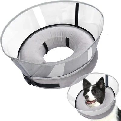 Inflatable Dog Cone Collar Soft After Surgery Alternative Meff-Mluk