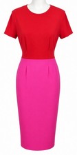 New Boohoo Colour Block Sheath Midi Dress Size 16 Smart Work Party