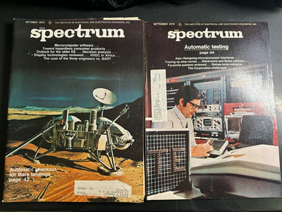 10pcs Jan-Dec 1974 IEEE Spectrum Engineering Magazines