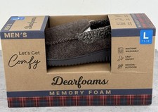 Dearfoams Slippers Men  s Size L Shoe Size 11-12 New In Box Coffee Color
