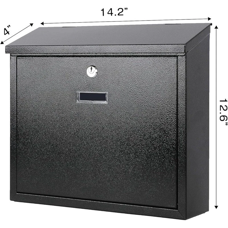 Buzón de metal duradero con cerradura segura conveniente ventana de vista montaje en pared almacenamiento Foto 3 de 4