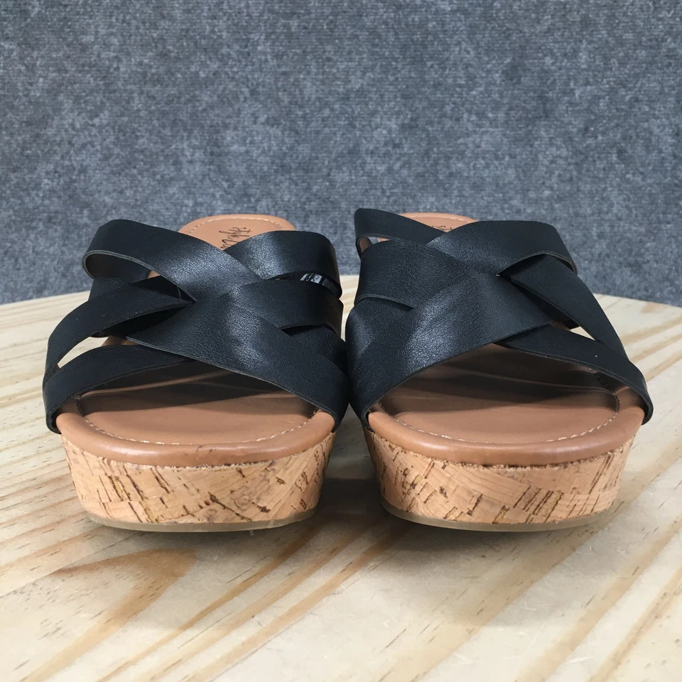 Босоножки женские Style & Co. 8 M фиалка на танкетке горки черные искусственная кожа пробковые НОВЫЕ - Изображение 4 из 4