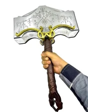 Heavy Metal Hammer 1:1 Scale Replica Prop | Cosplay Weapon Silver Finish Collect