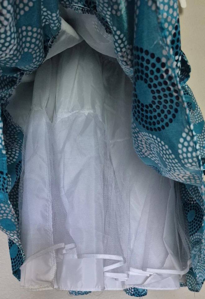 Vestido tutú forrado Marmellata para niñas talla 5 verde azulado lazo hasta la rodilla sin mangas nuevo sin etiquetas Foto 4 de 4