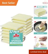 All-Purpose Foam Sponges Non Scratch 12 Pack Kitchen Bathroom Cleaning