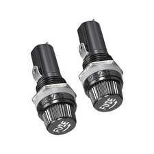 Screw Cap Panel Mounted 6 x 30mm Fuse Holder AC 125V/15A 250V/10A Black,2Pcs