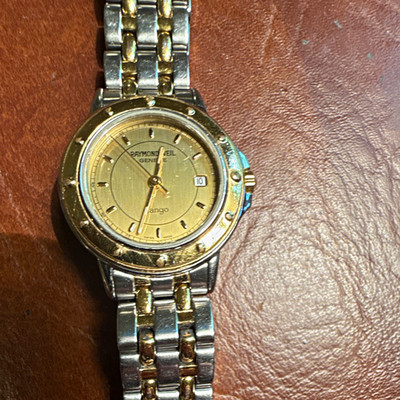 Raymond Weil Tango Unisex Two-Tone Quartz Gold Dial Date Bracelet Watch