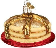 Old World Christmas Glass Christmas Ornament, Short Stack With OWC Gift Box 