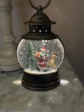 Christmas Light Up Snow Globe Lantern PC Battery Works