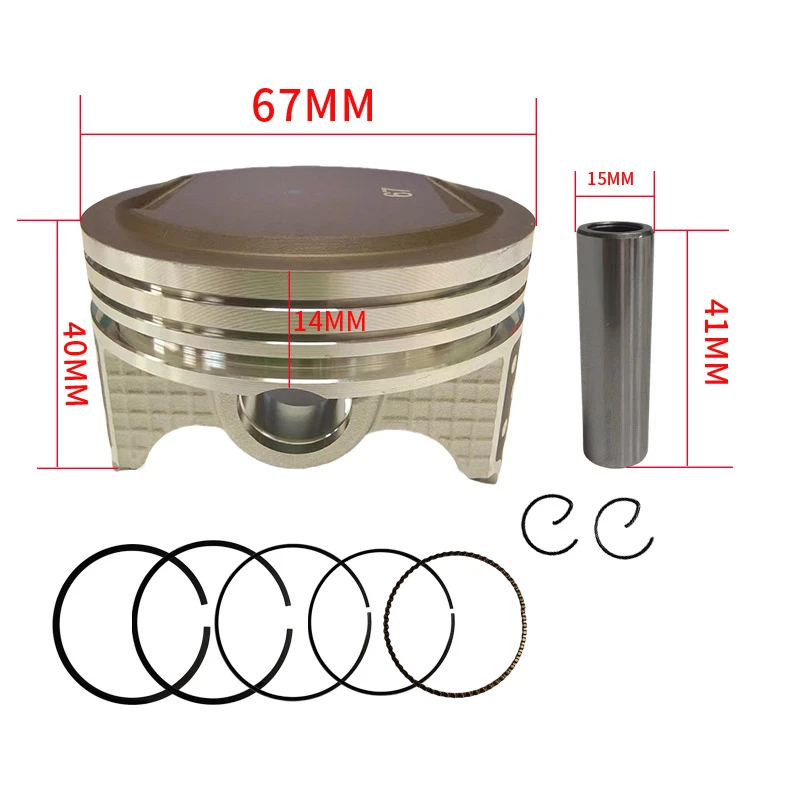 Motorcycle pistons 67mm bore for Honda CRF230F CRF230 engines 233cc 2007-2015 - Image 2 of 4