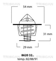 Triscan Thermostat KüHlmittel 8620 3288 FüR Volvo 121 122 240 Amazon 164 140 142