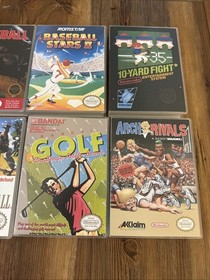 8 Lot NES Custom Game Cases  Football Baseball Golf