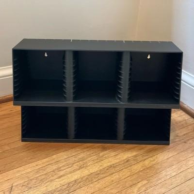 Laserline CD Holder Stackable 30 Capacity Black Plastic Shelf Storage Lot of Two