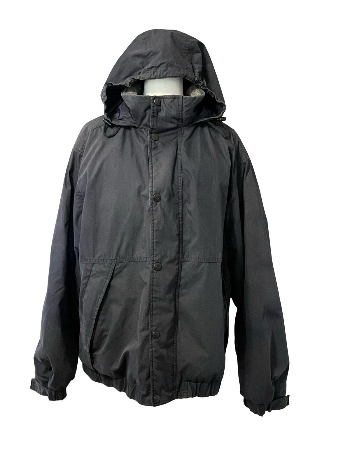 🔥 EDDIE BAUER Down Puffer Bomber Jacket Mens L Blue FAIR ! 🔥