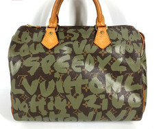 LOUIS VUITTON Monogram Graffiti Speedy 30 Handtasche Khaki M92194