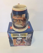 1999 Anheuser Busch Budweiser Ferret Takes Center Stage Stein Mug Excellent 