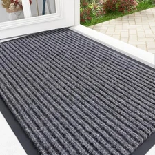  Front Door Mat Indoor Outdoor Entrance, Waterproof Heavy Duty Doormat, Fade 